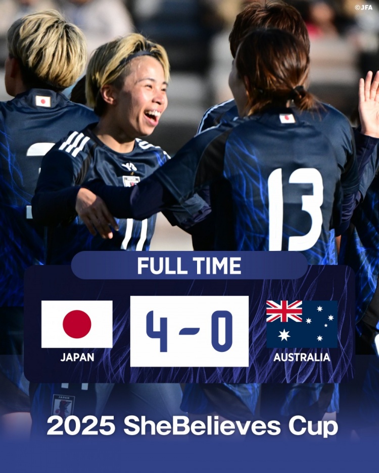  熱身賽日本女足4-0澳大利亞女足，田中美南2射1傳&長(cháng)谷川唯任隊長(cháng)