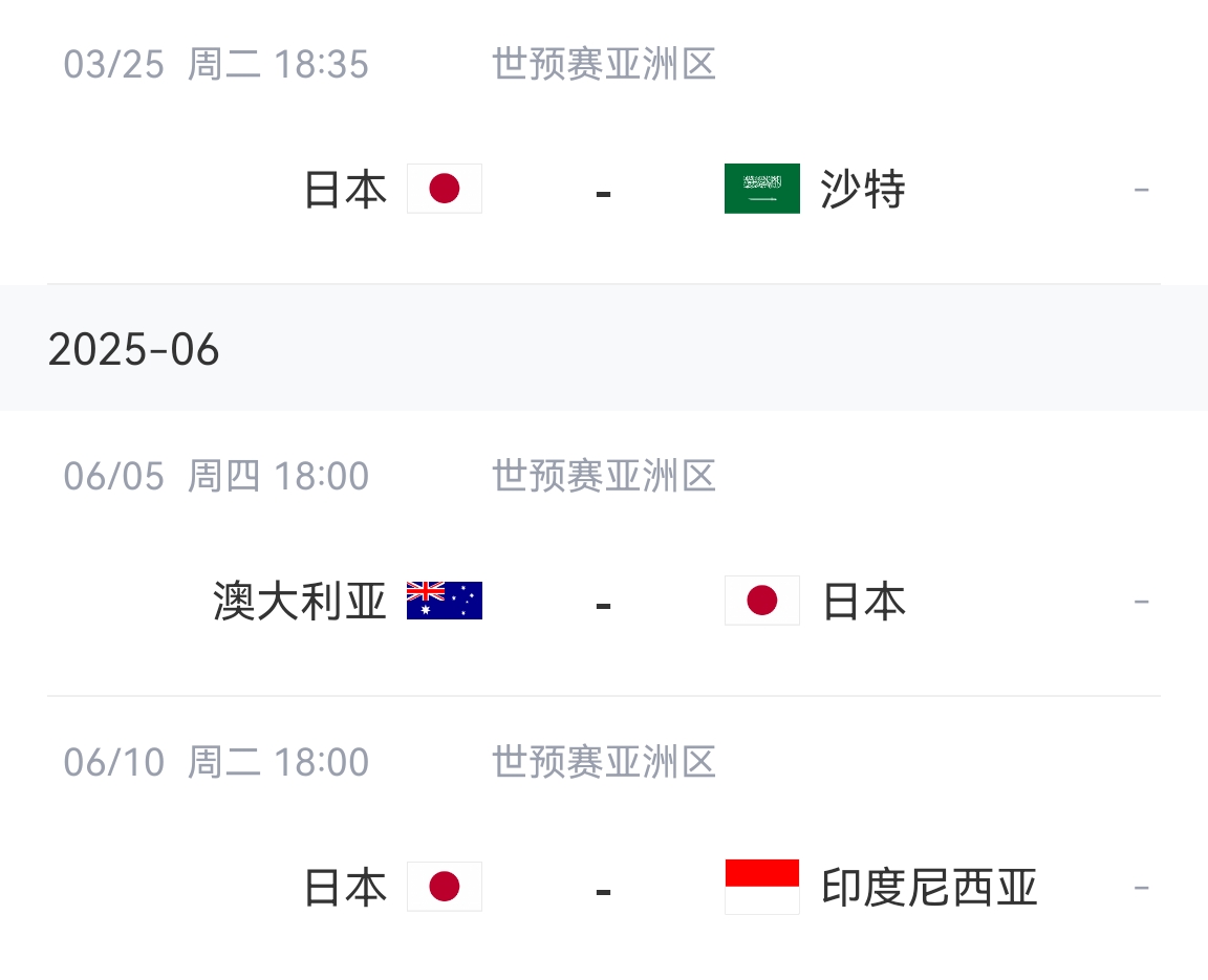  會(huì )不會(huì )放水？日本剩余賽程：主場(chǎng)vs沙特&印尼，客場(chǎng)vs澳大利亞