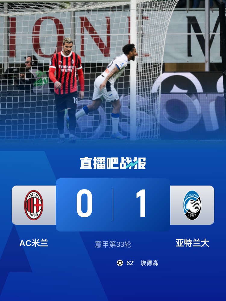  米蘭雙雄本輪均0-1輸球，周中意杯半決賽次回合再對決